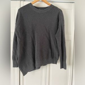 Athleta Rest Day Asymmetrical Dark Grey Sweater Size Medium